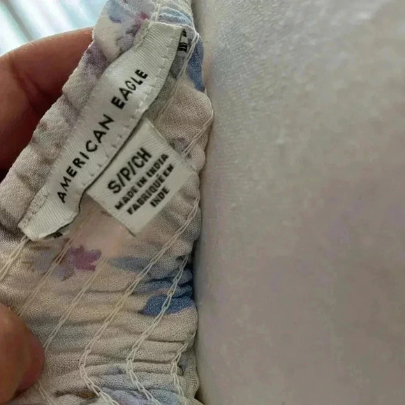 [S]American Eagle  Double spaghetti Straps Floral Ruffle Maxi Tiered Dress - Picture 9 of 14